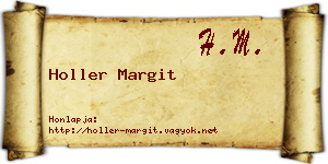 Holler Margit névjegykártya